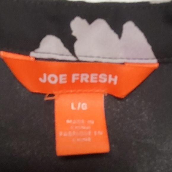 Joe Fresh Sheer Black Floral Half Button Women's Blouse - Picture 4 of 5